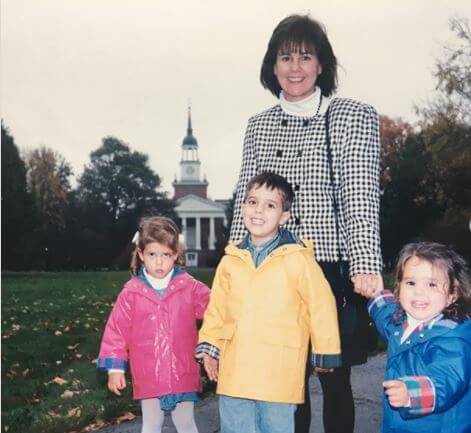 John Batten's daughter, Karen Pence, with her children.